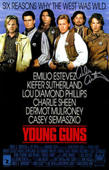 Emilio Estevez Signed Young Guns 11x17 Movie Poster