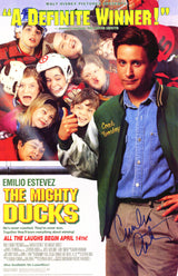 Emilio Estevez Signed Mighty Ducks 11x17 Movie Poster