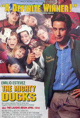 Emilio Estevez Signed The Mighty Ducks 27x40 Full Size Movie Poster