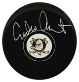 Emilio Estevez Signed Anaheim Mighty Ducks Team Logo Hockey Puck