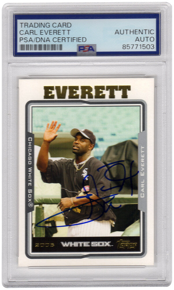 Carl Everett Signed Chicago White Sox 2005 Topps Baseball Trading Card #407 - (PSA Encapsulated)