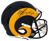 Jim Everett Signed Los Angeles Rams Throwback Riddell Full Size Speed Replica Helmet w/2x Pass Leader