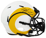 Jim Everett Signed Los Angeles Rams LUNAR Riddell Full Size Speed Replica Helmet w/2x Pass Leader