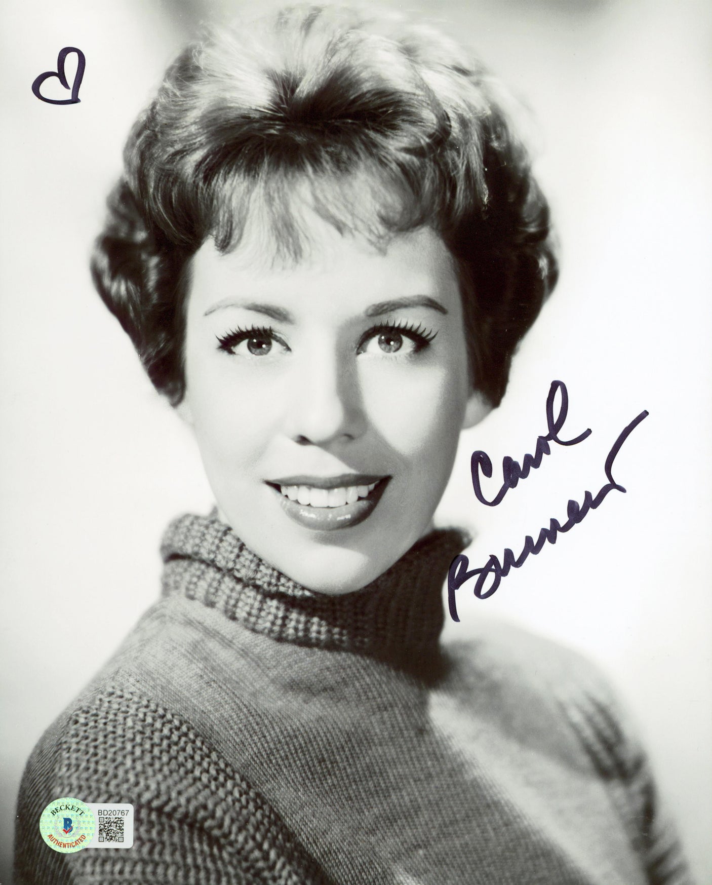 Carol Burnett Authentic Signed 8x10 Photo Autographed BAS #BD20767
