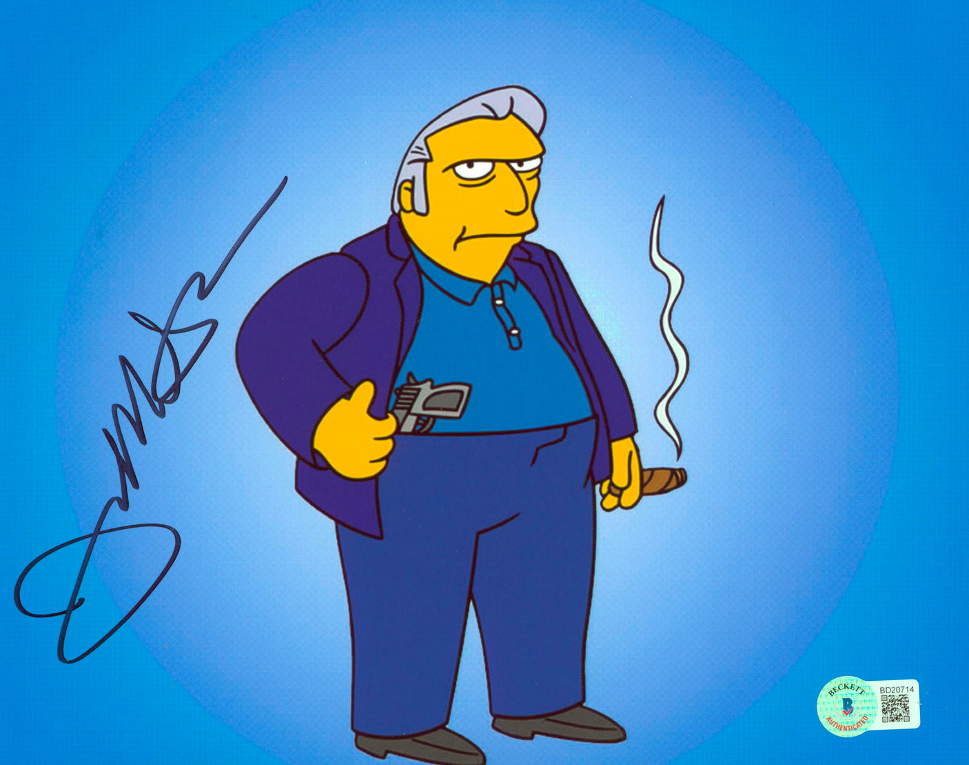 Joe Mantegna The Simpsons Authentic Signed 8x10 Horizontal Photo BAS 1