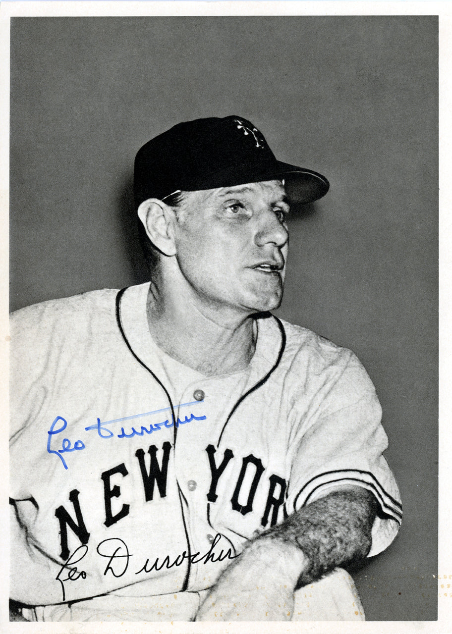 Leo Durocher Autographed 6.5x9 Photo Picture Pack 1948 New York Giants Beckett BAS #F98280