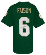 Jordan Faison Signed Green Custom College Football Jersey