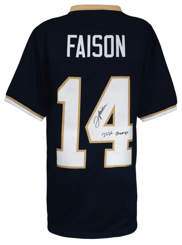 Jordan Faison Signed Navy Custom Lacrosse Jersey w/2024 NCAA Champs