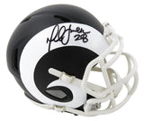Marshall Faulk Signed Rams Flat Black Matte Riddell Speed Mini Helmet
