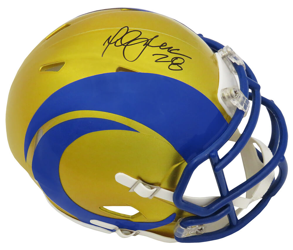 Marshall Faulk Signed Rams FLASH Riddell Speed Mini Helmet