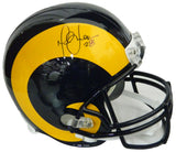Marshall Faulk Signed Rams Throwback Riddell Full Size Replica Helmet