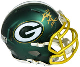 Brett Favre Signed Green Bay Packers Blaze Riddell Mini Helmet