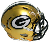 Brett Favre Signed Green Bay Packers Chrome Riddell Mini Helmet