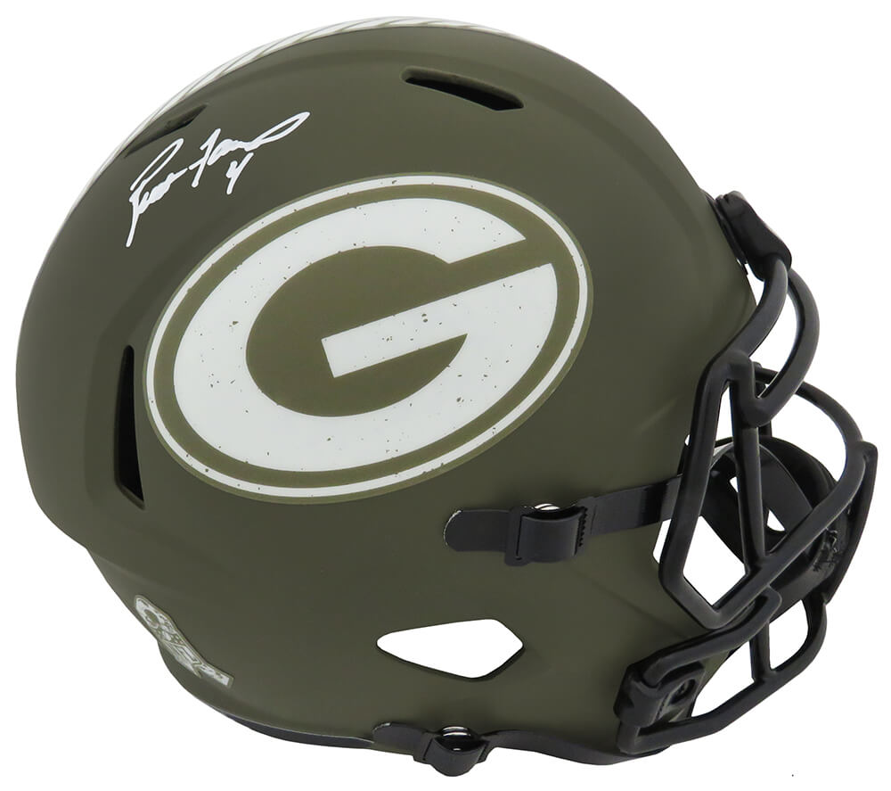 Brett Favre Signed Green Bay Packers Salute to Service Riddell Full Size Speed Replica Helmet
