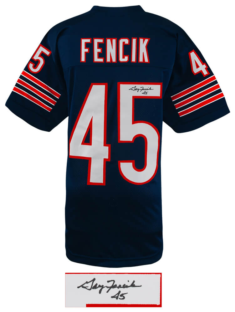 Gary Fencik Signed Navy Custom Football Jersey