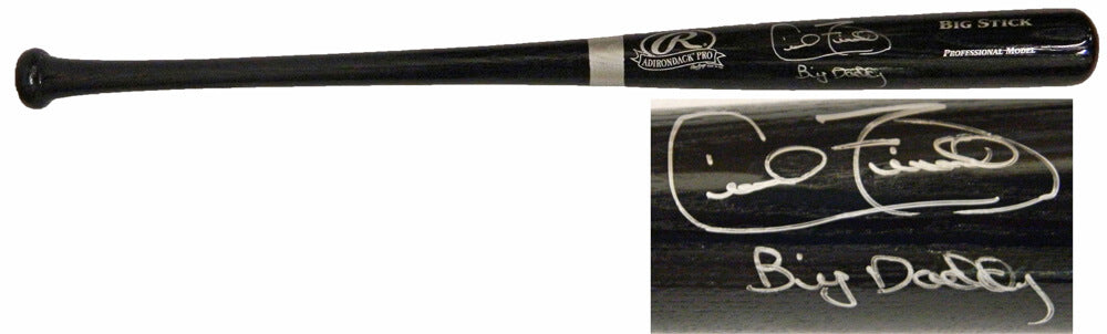 Cecil Fielder Signed Rawlings Black Big Stick Baseball Bat w/Big Daddy
