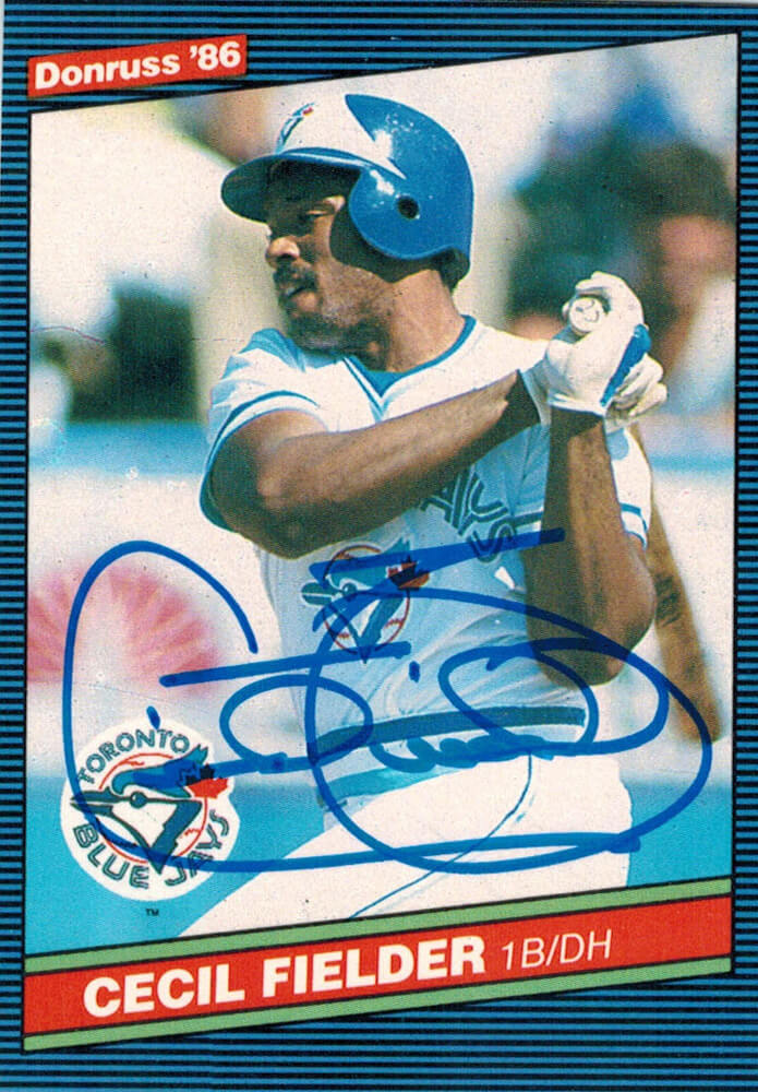 Cecil Fielder Signed Blue Jays 1986 Donruss Rookie Card #512