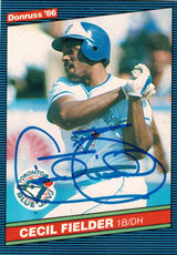 Cecil Fielder Signed Blue Jays 1986 Donruss Rookie Card #512