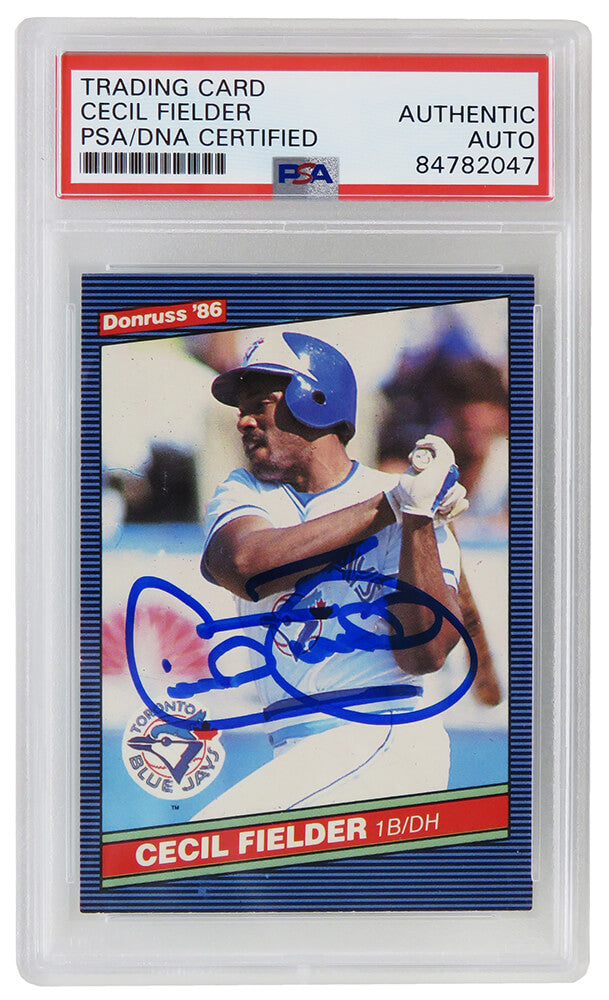 Cecil Fielder Signed Toronto Blue Jays 1986 Donruss Baseball Rookie Card #512 - (PSA Encapsulated)
