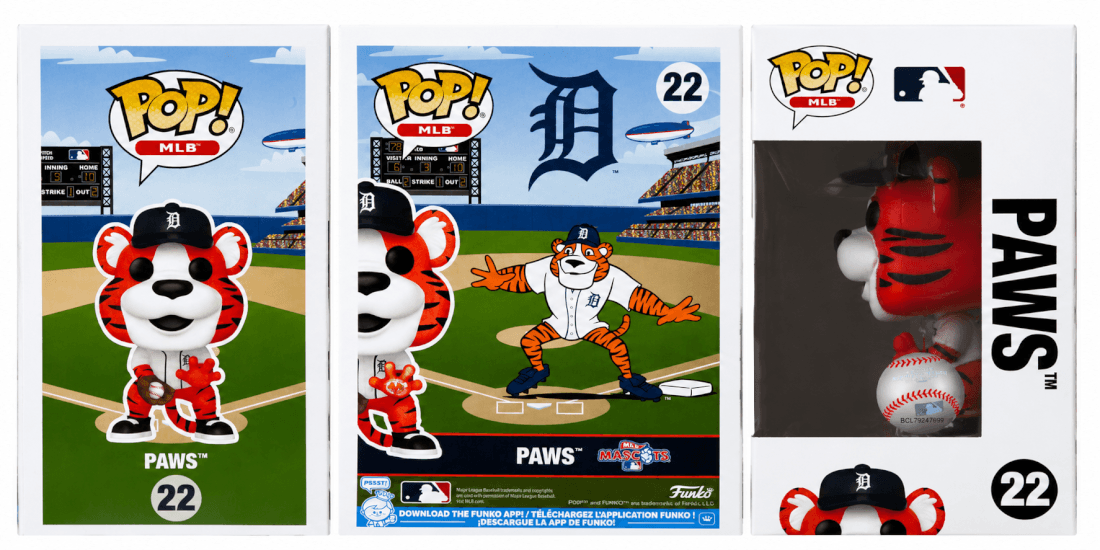 Cecil Fielder Signed Detroit Tigers 'Paws' MLB Mascot Funko Pop Doll #22