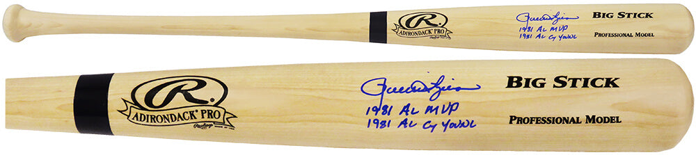 Rollie Fingers Signed Rawlings Big Stick Blonde Baseball Bat w/1981 AL MVP, 1981 AL Cy Young