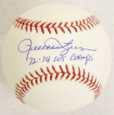 Rollie Fingers Signed MLB Baseball w/72-74 WS Champs