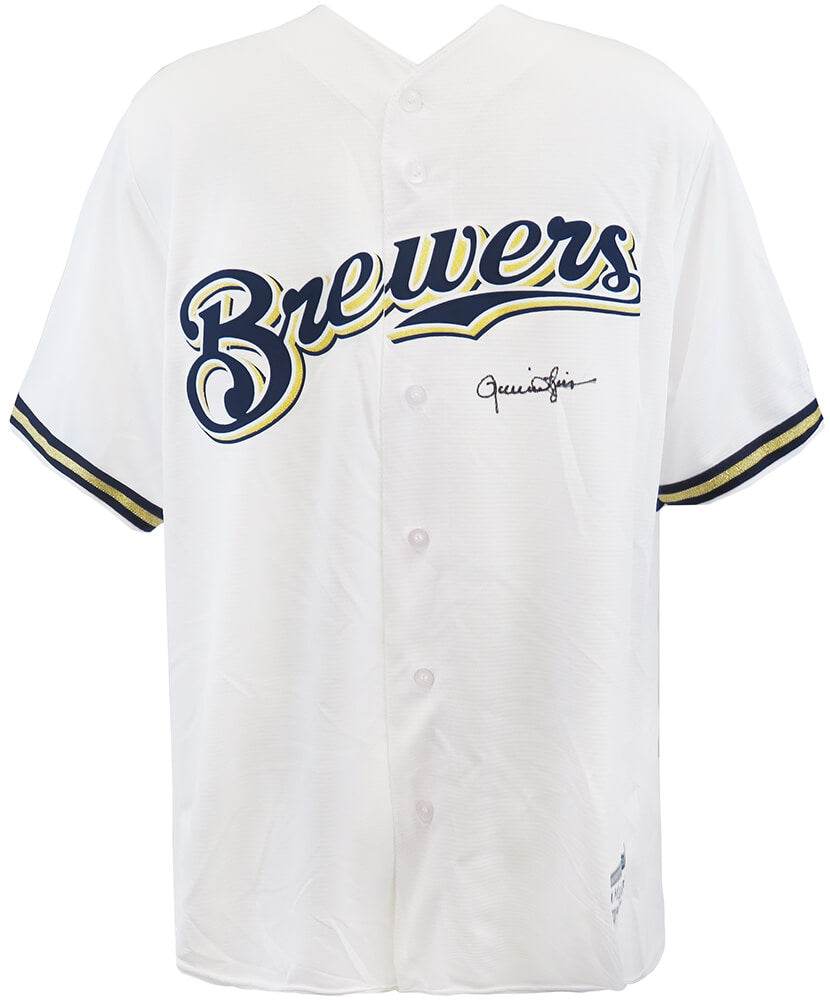 Rollie Fingers Signed Milwaukee Brewers White Majestic Replica Baseball Jersey