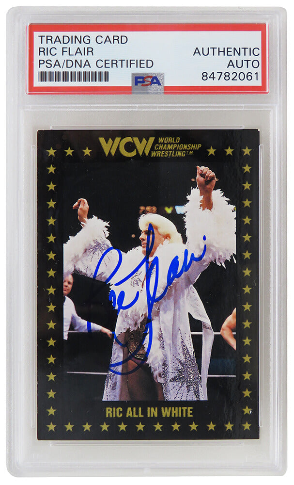 Ric Flair Signed WCW 1991 Championship Marketing Wrestling Trading Card #56 (PSA Encapsulated)