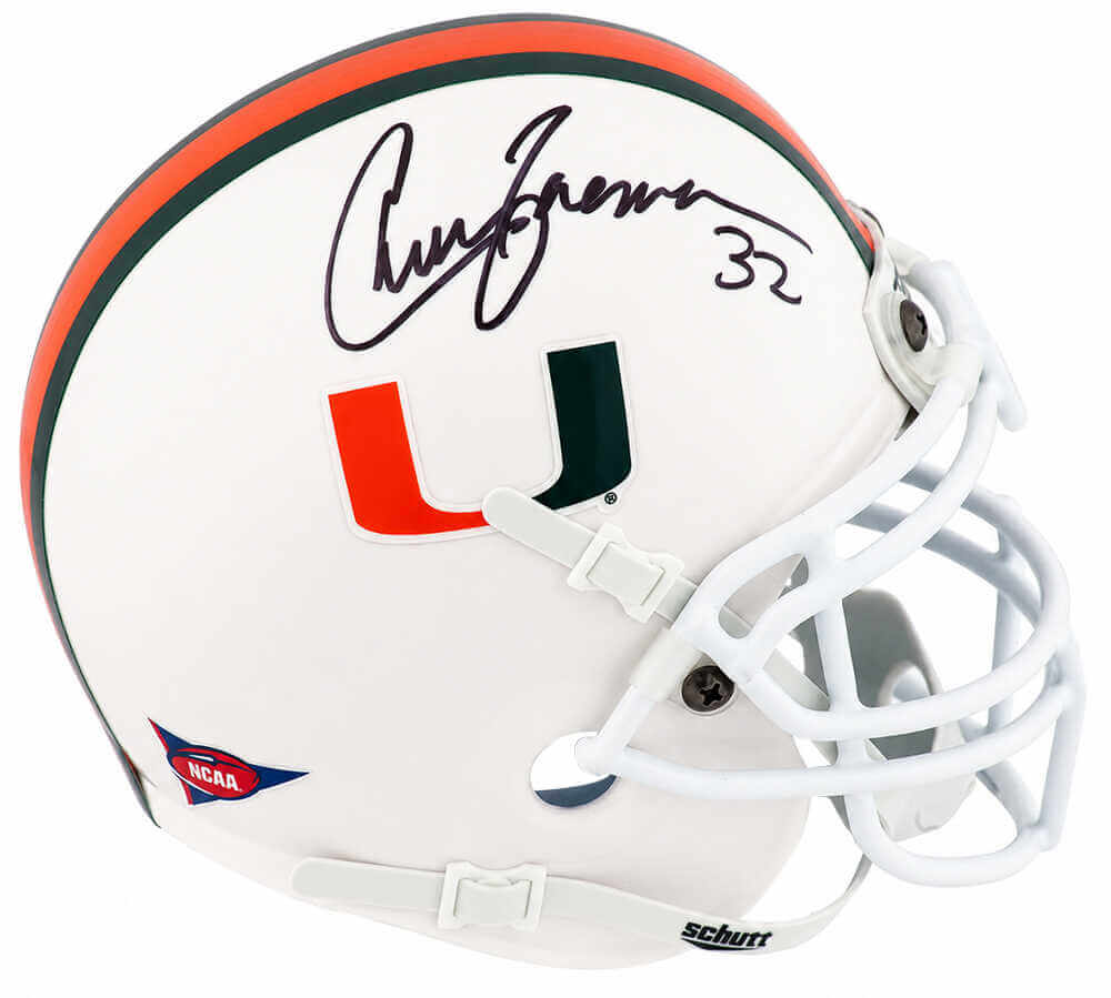 Chuck Foreman Signed Miami Hurricanes Schutt Mini Helmet