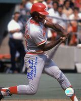 George Foster Signed Cincinnati Reds Swinging 8x10 Photo w/NL MVP 1977