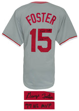 George Foster Signed Grey Custom Baseball Jersey w/77 NL MVP