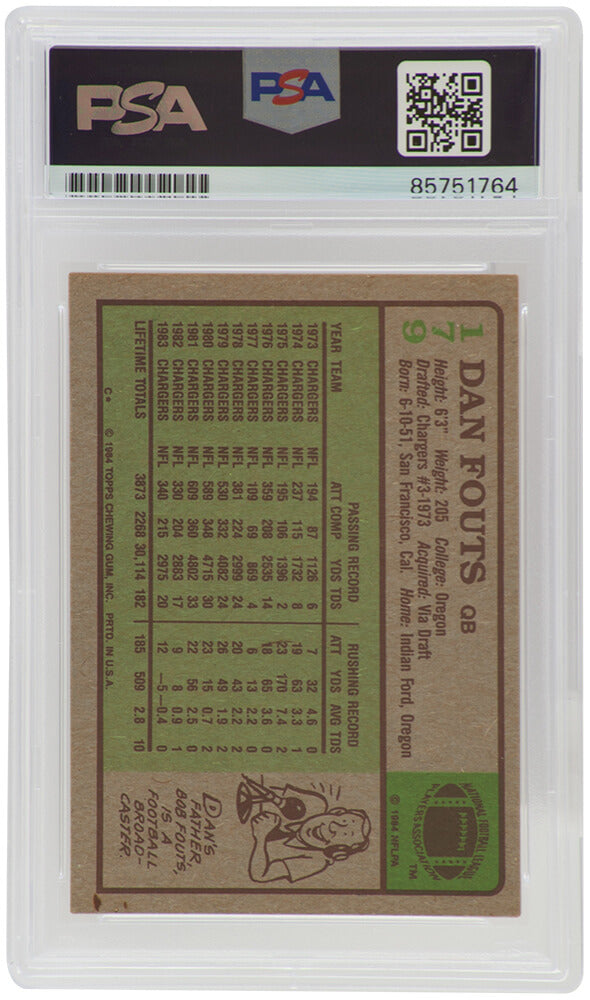 Dan Fouts Signed Chargers 1984 Topps Football Card #179 - (PSA Encapsulated)
