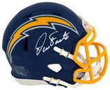 Dan Fouts Signed Chargers Navy Throwback Riddell Speed Mini Helmet - (In White)