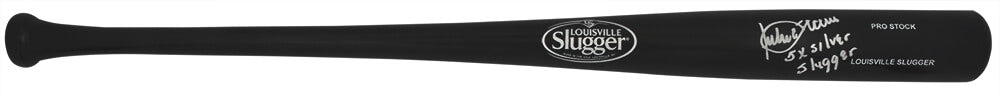 Julio Franco Signed Louisville Slugger Pro Stock Black Baseball Bat w/5x Silver Slugger