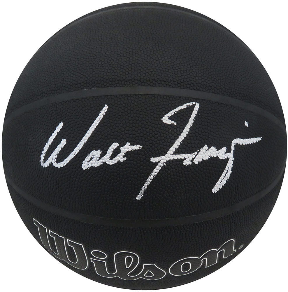 Walt Frazier Signed Wilson 75th Anniversary Logo Black NBA Basketball