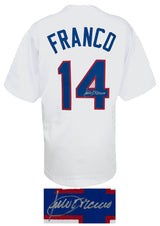 Julio Franco Signed White Custom Baseball Jersey