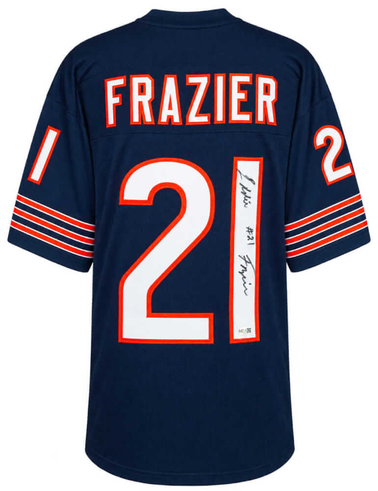 Leslie Frazier Signed Navy Custom Football Jersey - (JSA)