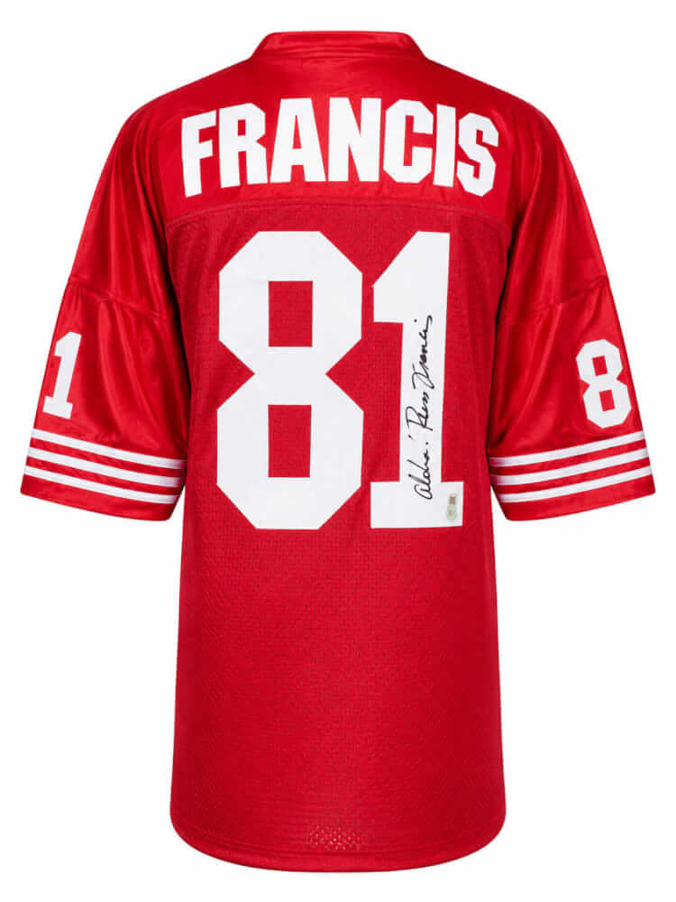 Russ Francis Signed Red Throwback Custom Football Jersey w/Aloha
