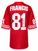 Russ Francis Signed Red Throwback Custom Football Jersey w/Aloha