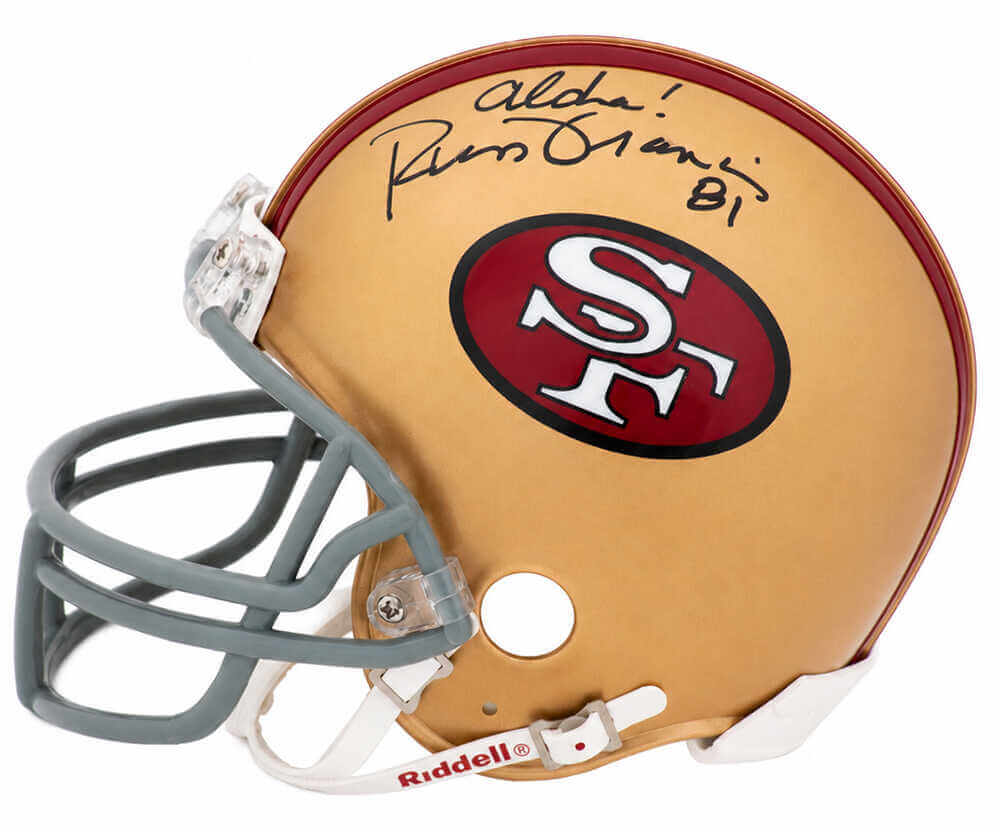 Russ Francis Signed San Francisco 49ers Throwback Riddell (VSR4) Mini Helmet w/Aloha