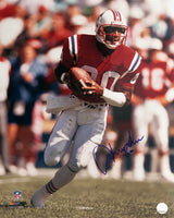 Irving Fryar Signed New England Patriots Red Jersey Action 16x20 Photo