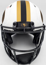 Trey Lance Autographed San Francisco 49ers Lunar Eclipse White Full Size Authentic Speed Helmet Beckett BAS QR Stock #194743