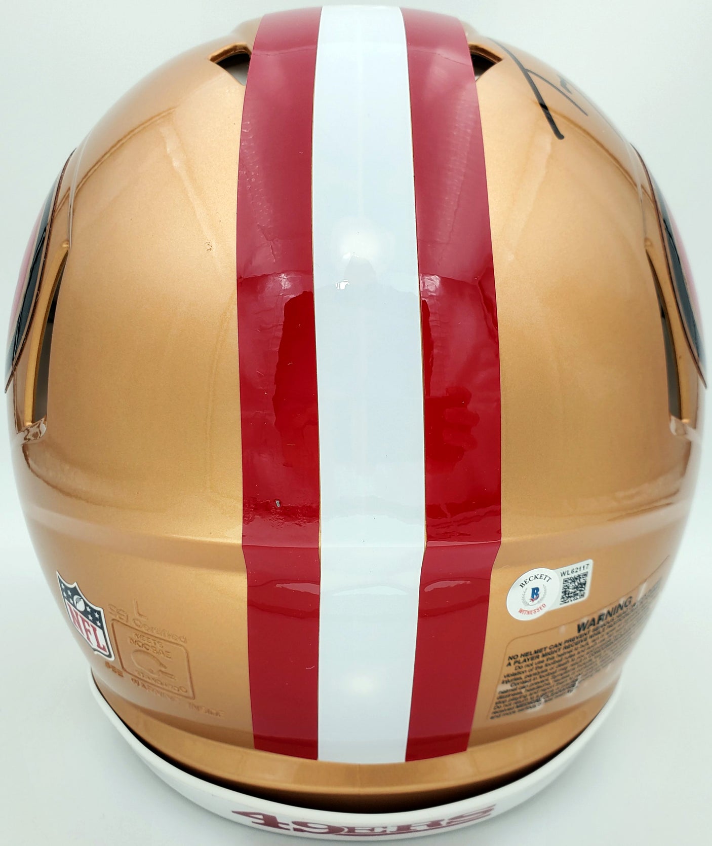 Trey Lance Autographed San Francisco 49ers Gold Full Size Authentic Speed Helmet Beckett BAS QR Stock #194739
