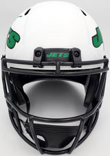 Zach Wilson Autographed New York Jets Lunar Eclipse White Full Size Replica Speed Helmet Beckett BAS QR Stock #194728