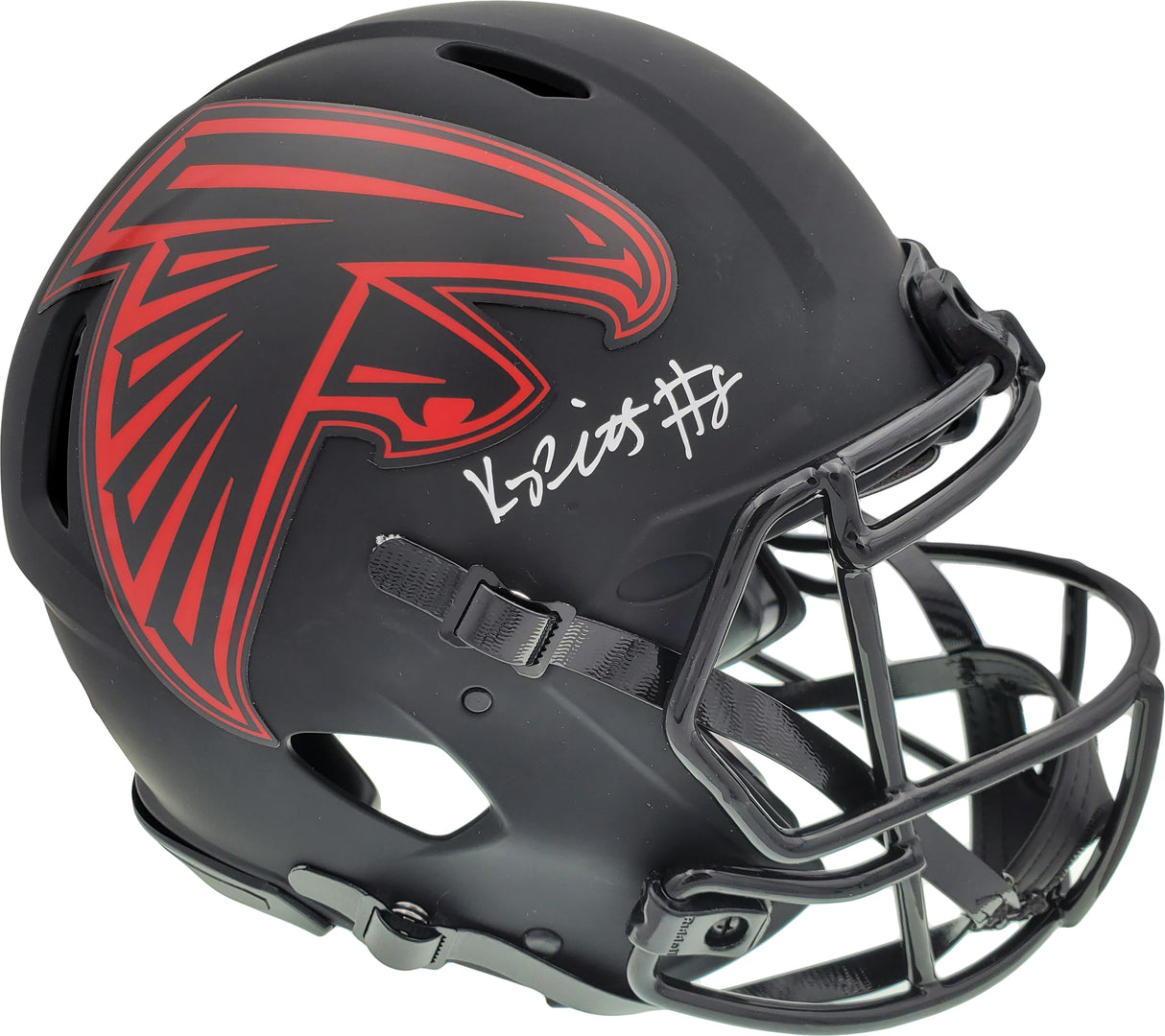 Kyle Pitts Autographed Atlanta Falcons Eclipse Black Full Size Authentic Speed Helmet Beckett BAS QR Stock #194412