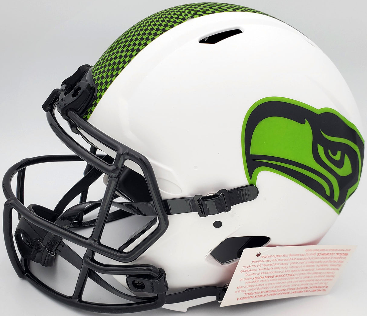 Russell Wilson Autographed Seattle Seahawks White Lunar Eclipse Full Size Authentic Speed Helmet "Dangeruss" RW Holo & Beckett BAS Stock #194032