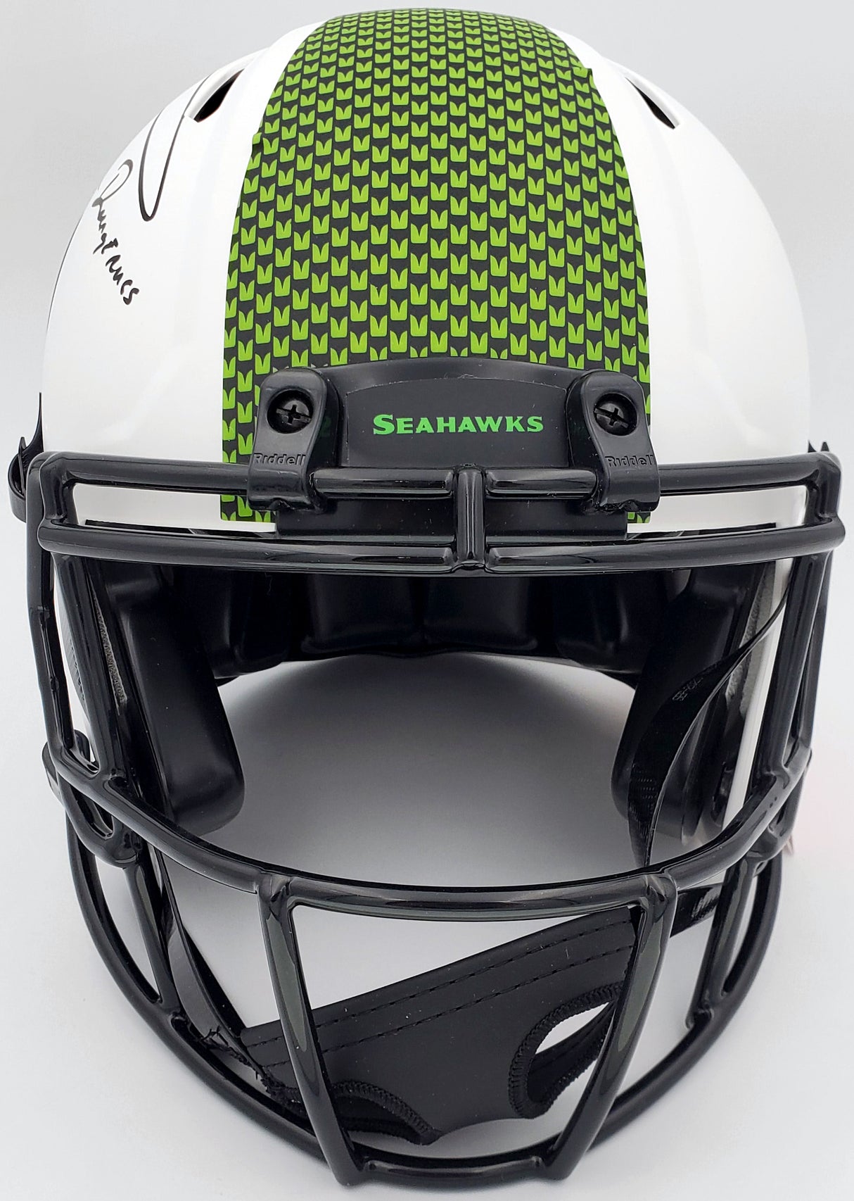 Russell Wilson Autographed Seattle Seahawks White Lunar Eclipse Full Size Authentic Speed Helmet "Dangeruss" RW Holo & Beckett BAS Stock #194032