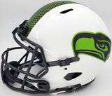 Russell Wilson Autographed Seattle Seahawks White Lunar Eclipse Full Size Authentic Speed Helmet RW Holo & Beckett BAS Stock #194030