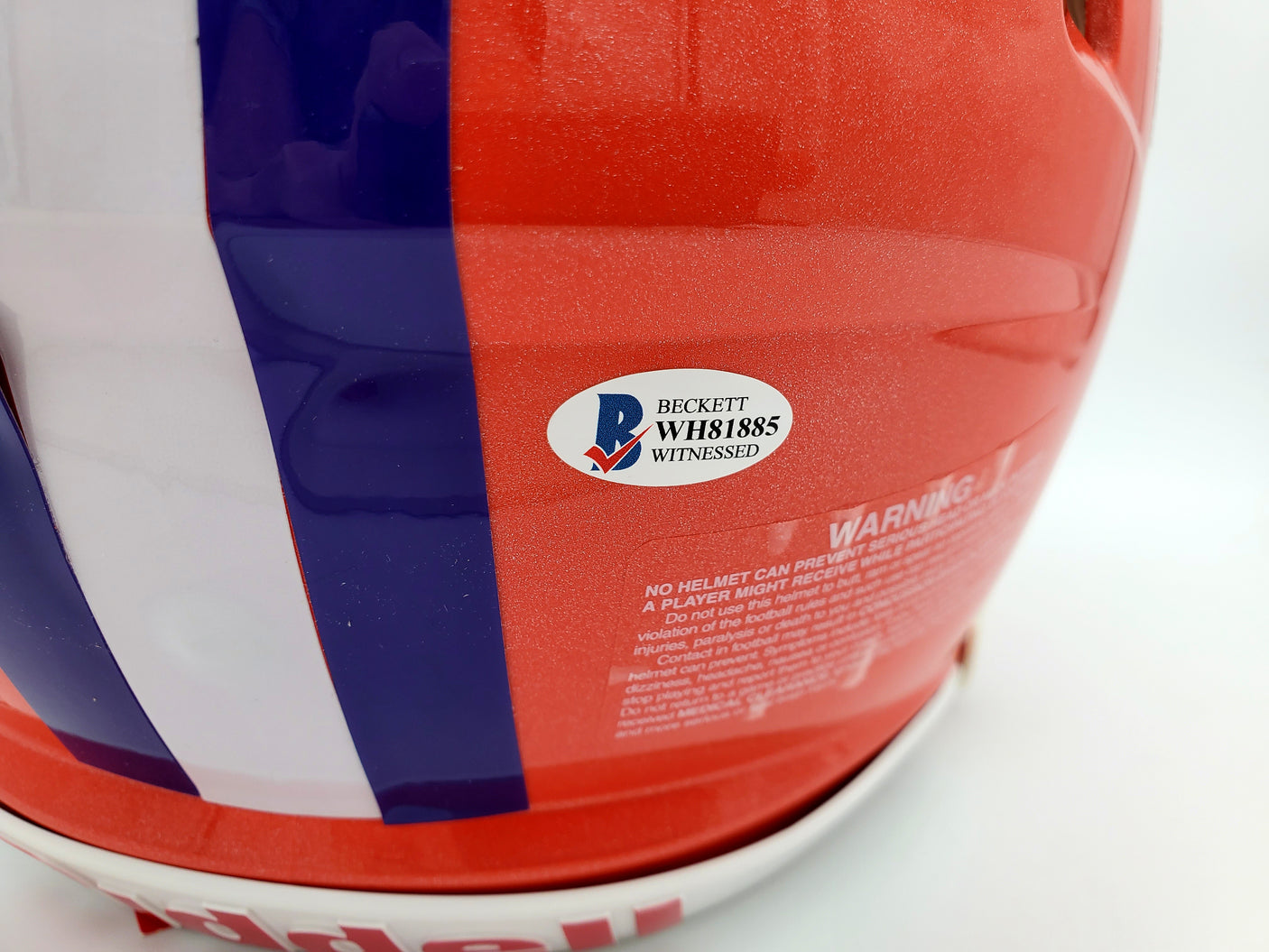 Travis Etienne Autographed Clemson Tigers Orange Full Size Authentic Speed Helmet "2018 Natl Champs!" Beckett BAS Stock #193991