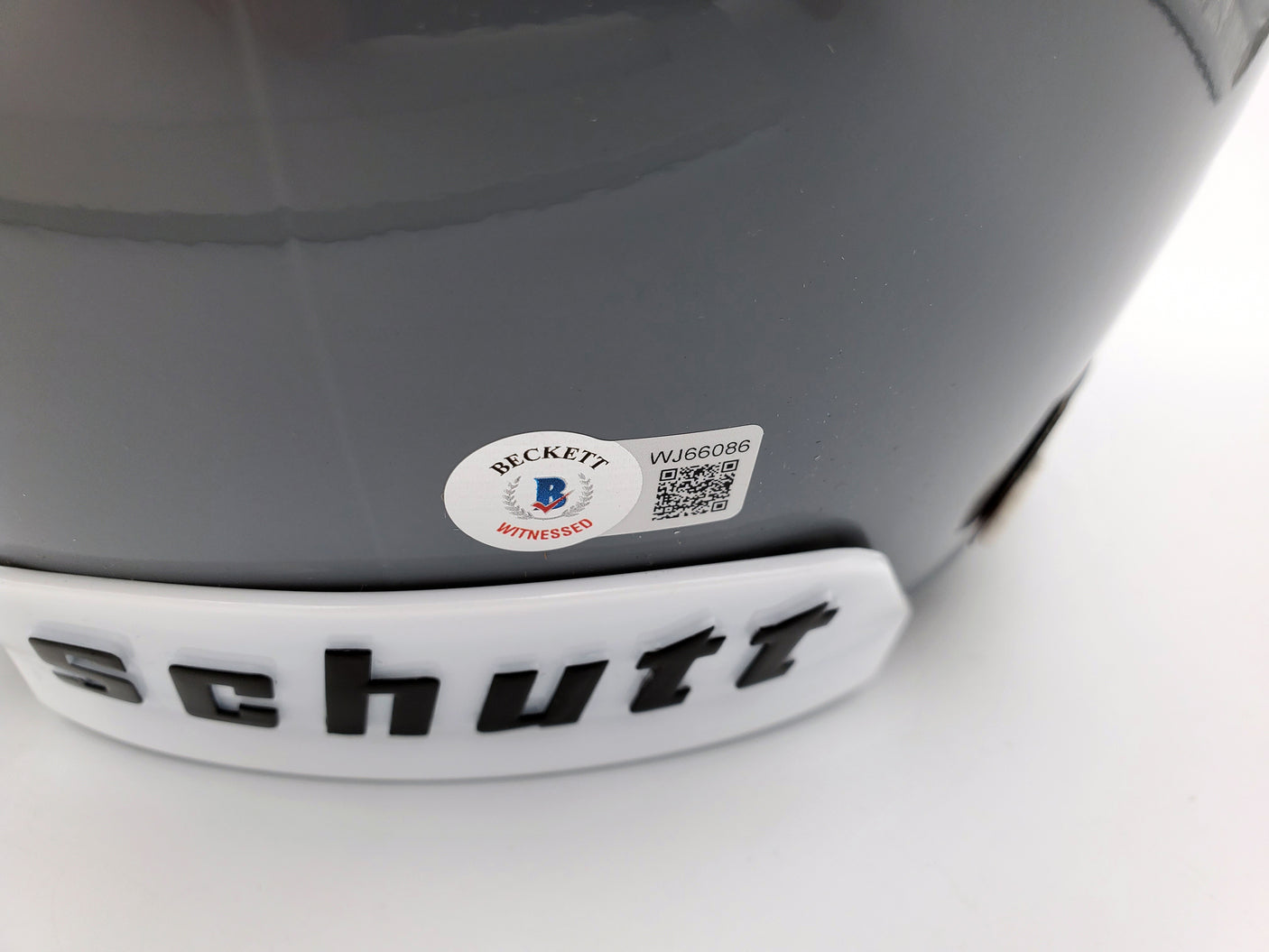 Ryan Leaf Autographed Washington State Cougars Gray Schutt Full Size Replica Helmet Beckett BAS QR Stock #193975